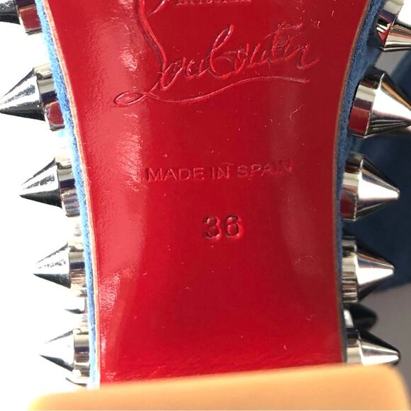 NEW Christian Louboutin Massivatac Botanical Print Studded Platform Mules 36 - Picture 10 of 11